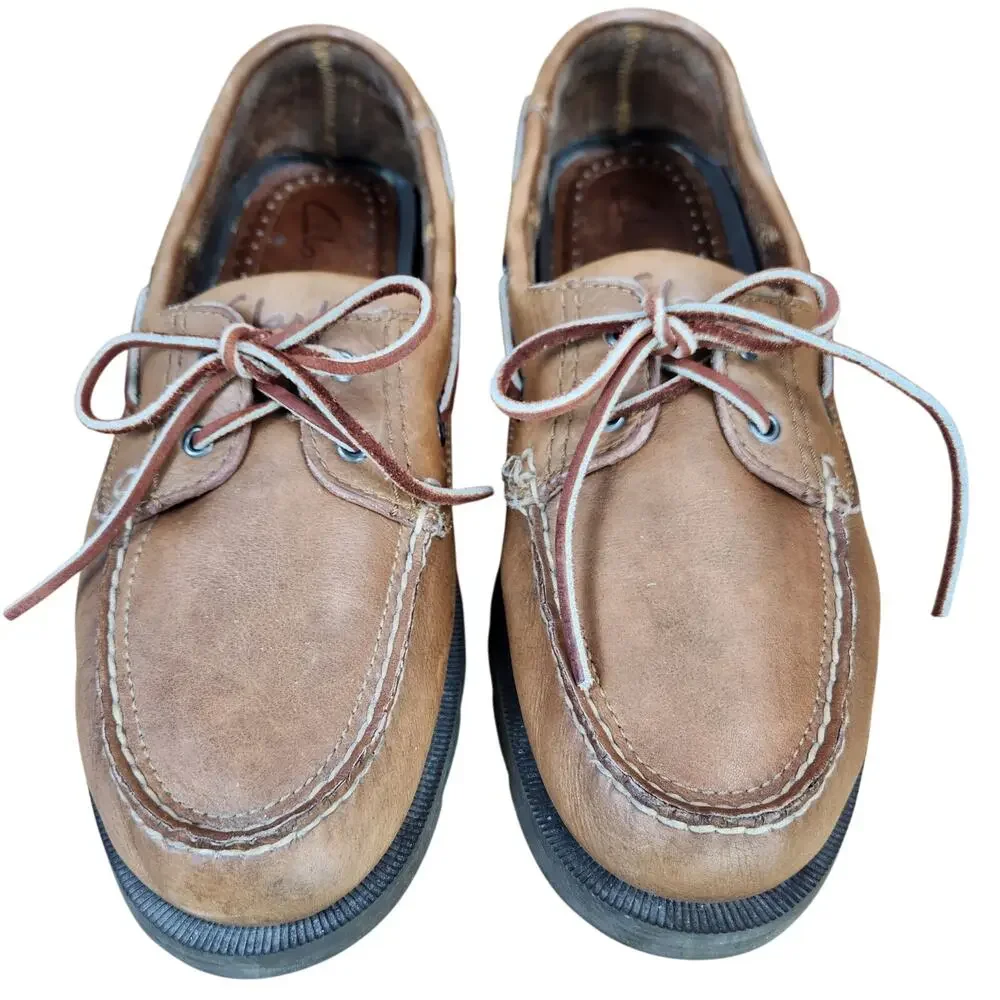 Clark’s Top Sider Style Men’s Shoes Rubber Sole Brown SZ 13 EUC